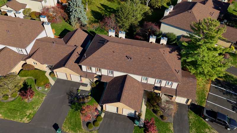 Roof Revivers close overhead commercial roof replacement at Village at Deer Creek in Columbus, Ohio
