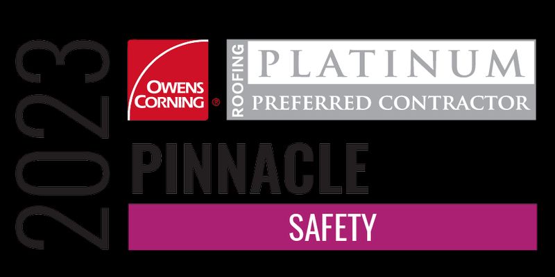 Roof Revivers receives the Owens Corning Pinnacle Safety award as a Platinum Preferred Contractor.