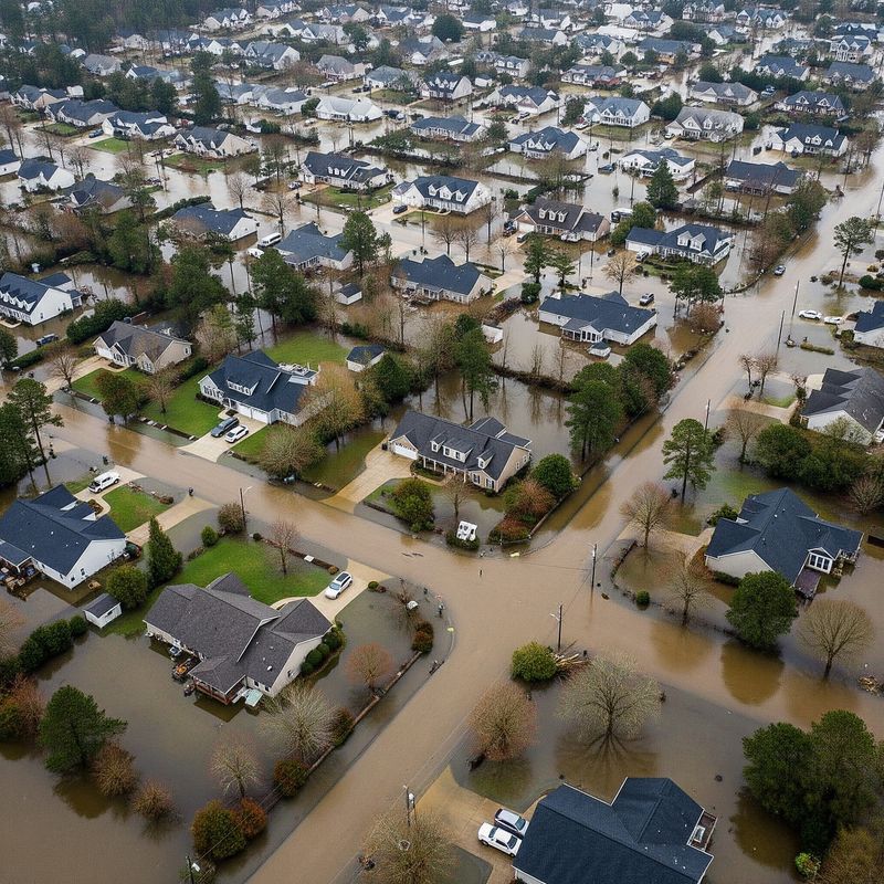 Storm damage and flooding from tropical depression Chantal.