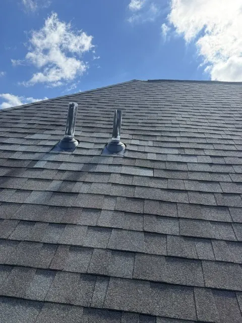 Finished pipe boot repair on a Dublin, Ohio roof