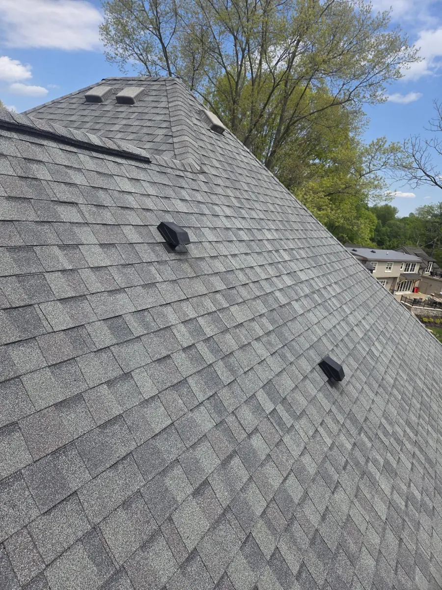 Roof vents shingled and sealed on a Worthington, Ohio home, after repair