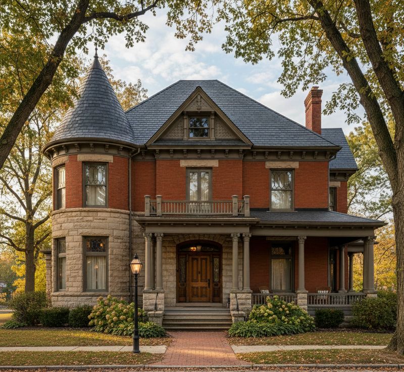 Historic home with a prominent residential roof
